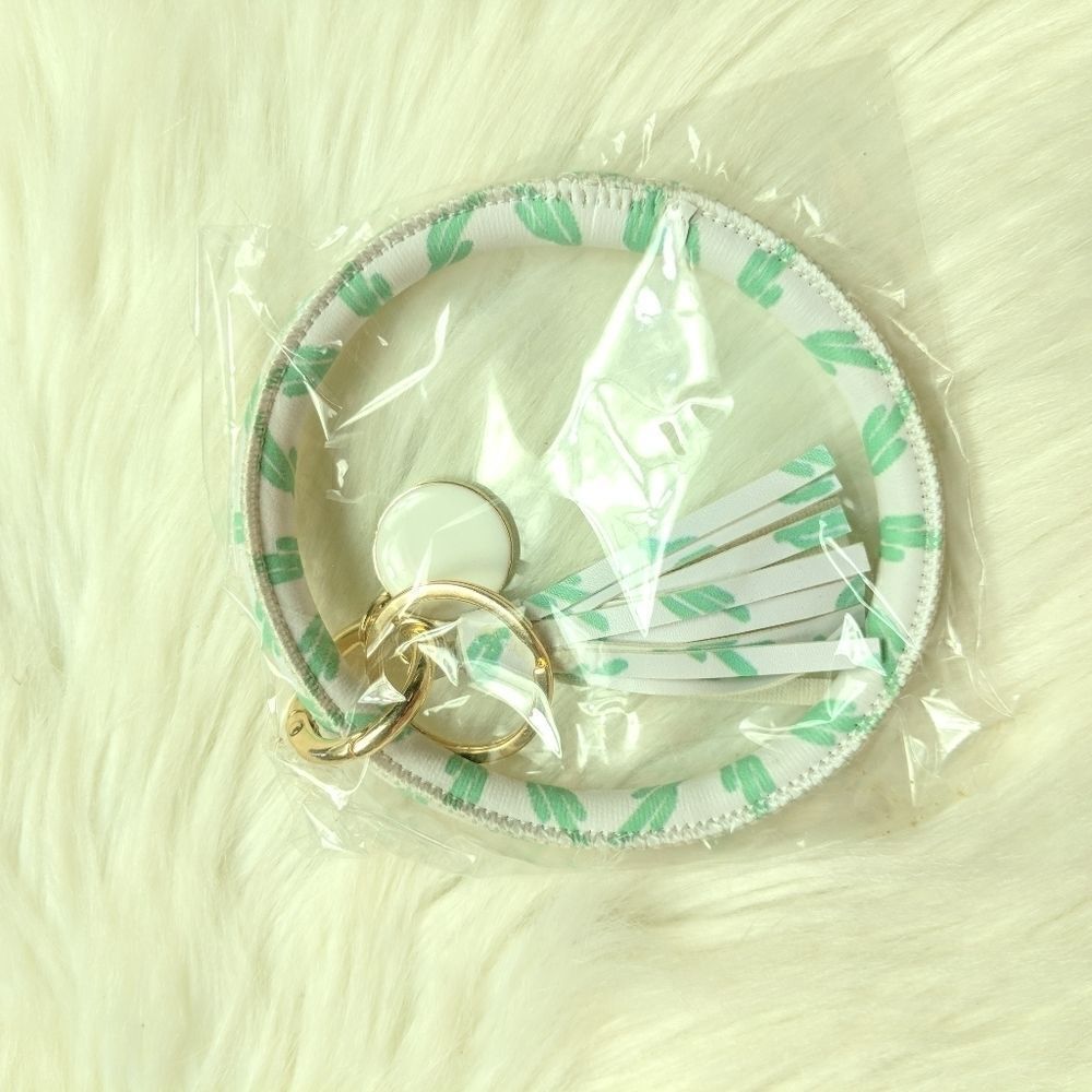Wristlet bangle keychain bracelet tassel keyring